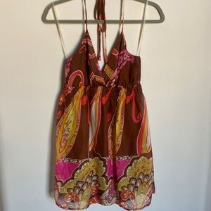 Paisley print halter dress